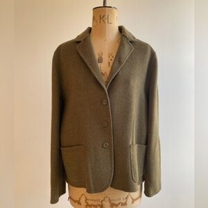 Vintage Pendleton olive green cashmere wool double faced jacket blazer